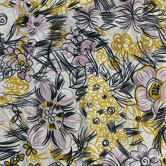 Vintage 70s Mock Neck Floral Tank Top Psychedelic Boho Festival Blouse XS - Picture 3 of 6